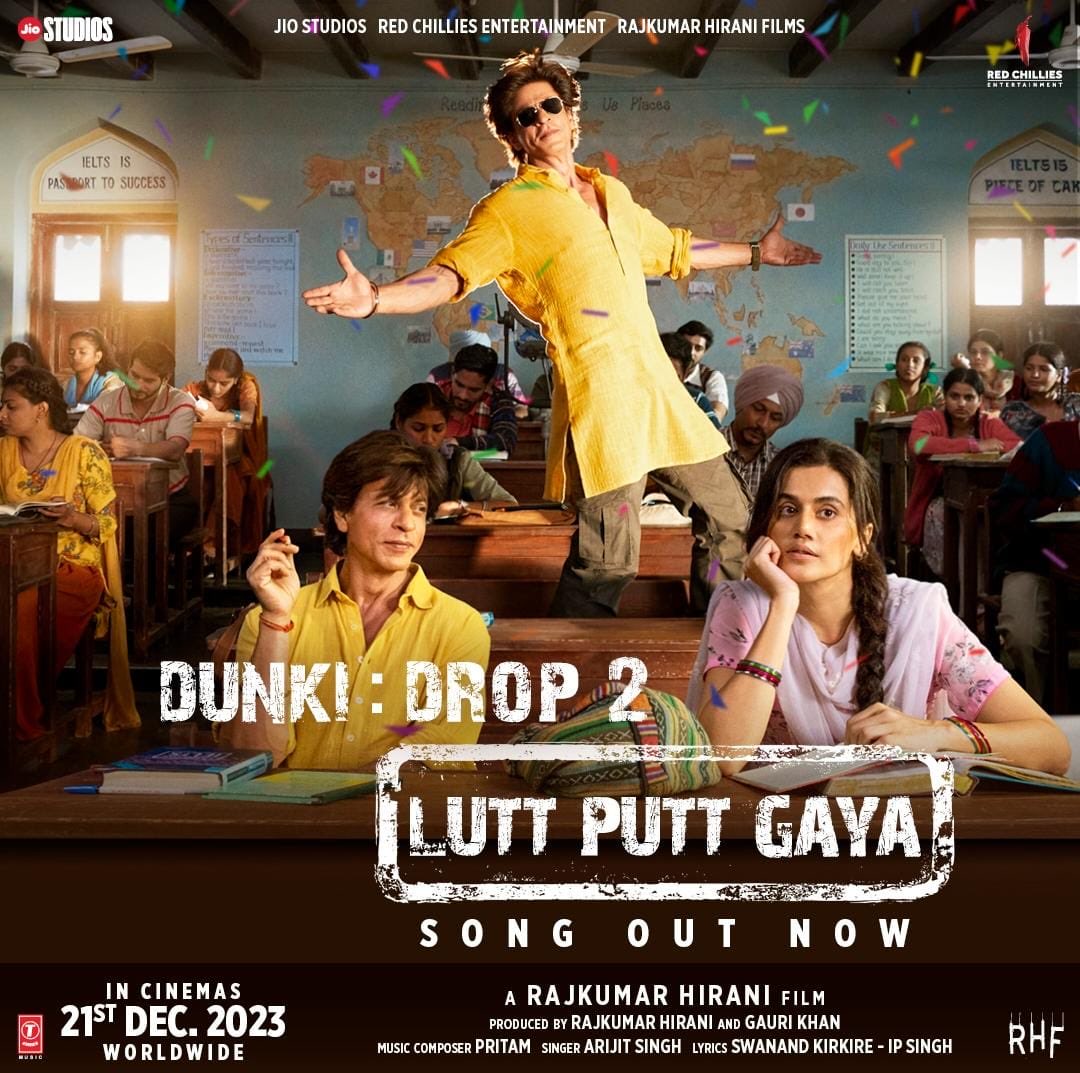 Experience the magic and beauty of love with Hardy, jiska dil jhoom kar keh raha hai, main toh gaya... Lutt Putt Gaya. #DunkiDrop2 - #LuttPuttGaya song out now - bit.ly/LuttPuttGaya-D… #Dunki releasing worldwide in cinemas on 21st December, 2023