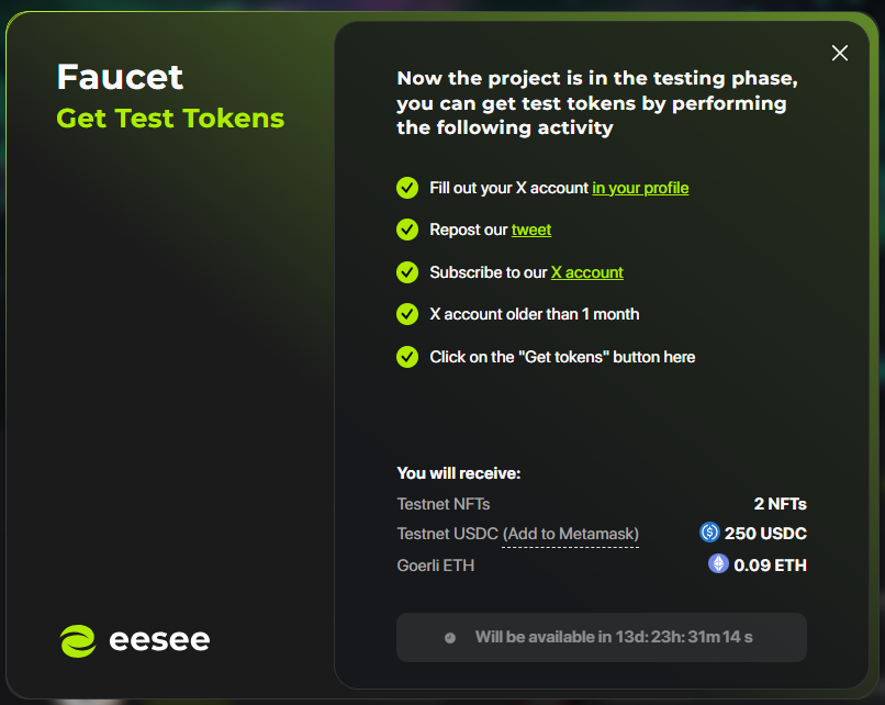 vodkamq's tweet photo. 🔥Săn Airdrop Nền tảng: GameFi - NftFi - SocialFi ( SoFi ) từ @eesee_io 

1️⃣ AE đăng ký account: https://t.co/jqXqvw9n0n
- Connect ví Metamask + Code ( mình còn 2 code )
ESE-5MDO-UDUX
ESE-6NZ6-2ZQR
- Vào account chọn add funds góc dưới bên trái. Làm các task như HÍNH 1 là xong nha 
- Bên trái giữa màn hình có task rewards:
AE chọn eesee's Trail > làm các bước như HÌNH 2.
- Các task và nhiệm vụ khác mình chưa có tg mò nè. AE tự check nha, mình làm thì sẽ nói sau nè.

2️⃣ Thêm các bước khác anh vào Quote bài của @lovestern83 làm thêm nhé.

DONE & CHÚC MỌI NGƯỜI BUỔI TỐI VUI VẺ