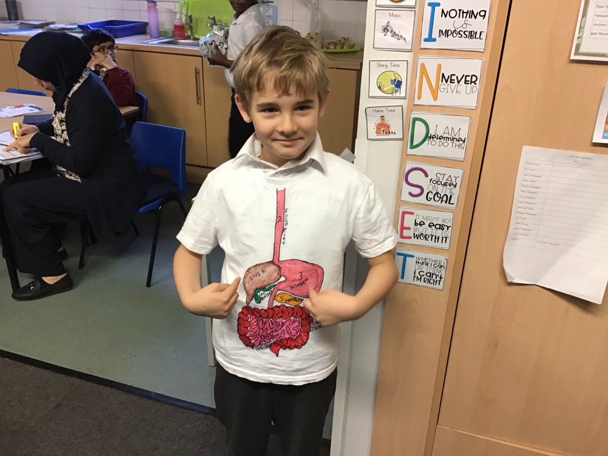 WestParkPri's tweet photo. Wow, this is truly a masterpiece of creativity! It's amazing to see Mark's imagination at work, turning a simple T-shirt into a canvas for the human digestive system. Kudos for bringing science to life in such a visually engaging and imaginative way! 🌟🎨 #FutureScientist https://t.co/5vtQlmvZJO