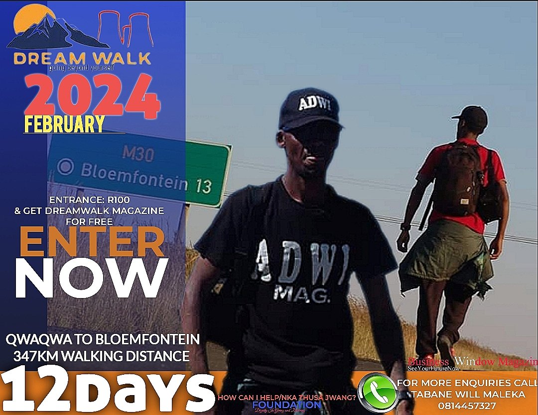 WalkEvents's tweet image. DREAMWALK EVENT 2024.

We walk on foot over 12DAYS to raise funds on a 347km road stretch.

ENTRANCE FOR INTERESTED PARTICIPANTS NOW OPEN. 

Follow How Can I Help/Nka Thusa Jwang? FOUNDATION for more details using link below.

fb.watch/osUz34glb2/?mi…