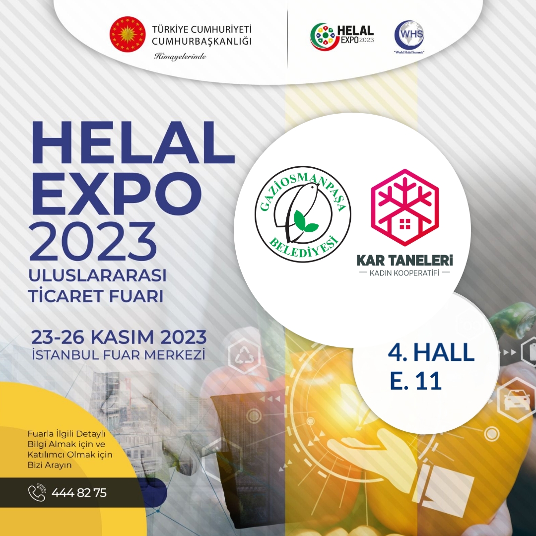 23-26 Kasım 2023 tarihleri arasında İstanbul Fuar Merkezi’nde gerçekleşecek 10.Helal Expo Fuarında GAZİOSMANPAŞA BELEDİYESİ katılımcı olarak yerini aldı. Siz de geç kalmadan yerinizi alın…

☎️ 444 82 75
📧 info@helalexpo.com.tr

GAZIOSMANPAŞA MUNICIPALITY has taken its place as
