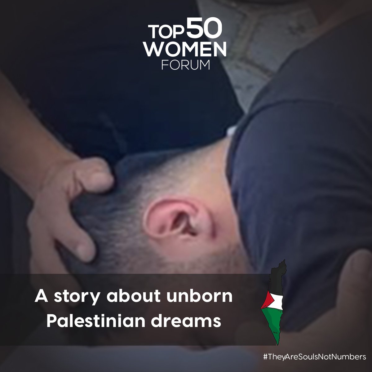 A Palestinian young man bid farewell to his wife who was martyred in the bombing of their house in Gaza, with their unborn child inside her womb.

#Top50WomenForum #Top50 #PalestinianWomen #WomenofPalestine #TheyAreSoulsNotNumbers