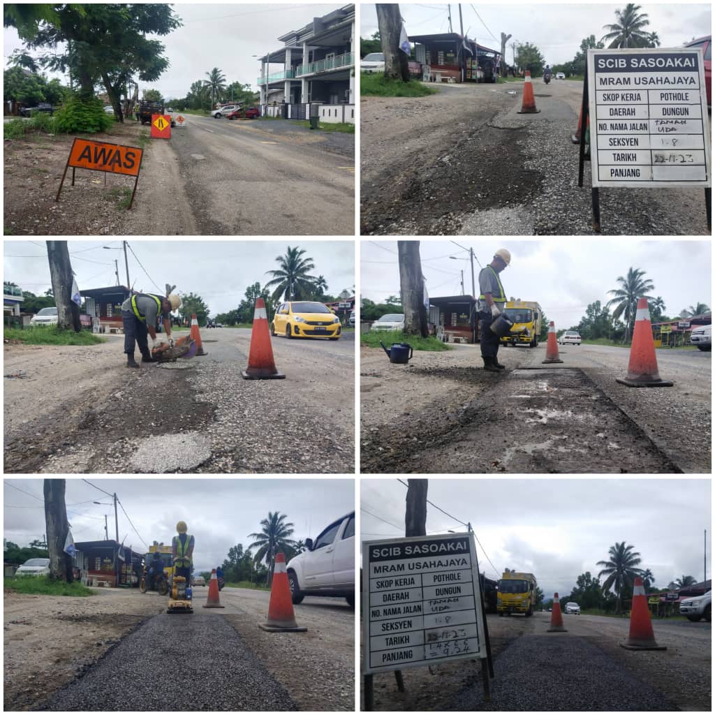 ssjv_dungun's tweet photo. Update : 22/11/2023 (RABU)

Team R01 , Kerja-Kerja menampal lubang di jln depan taman uda paka, Seksyen 0.20, Daerah Dungun, Terengganu. 

@JKRDungun
@JKRTerengganu
@sasoakai

#ssjv
#sasoakairesources
#YOURSAFETYISOURTOPPRIORITY https://t.co/PSjhyf97ZY