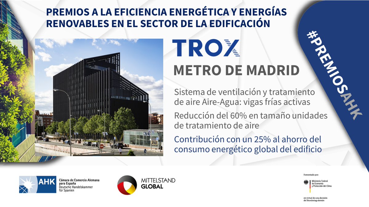 Cámara Alemana ESP (@ahk_es) on Twitter photo #PremiosEnergiaAHK #MetroDeMadrid | Javier Aramburu Calvo de #TROXEspaña nos enseña la importancia de una ventilación técnica precisa para la eficiencia energética en edificios como la sede nueva de <a href="/metro_madrid/">Metro de Madrid</a>.
Síguenos: us06web.zoom.us/j/83256350317
#EficienciaEnergética #PremiosEnergiaAHK #MetroDeMadrid | Javier Aramburu Calvo de #TROXEspaña nos enseña la importancia de una ventilación técnica precisa para la eficiencia energética en edificios como la sede nueva de <a href="/metro_madrid/">Metro de Madrid</a>.
Síguenos: us06web.zoom.us/j/83256350317
#EficienciaEnergética