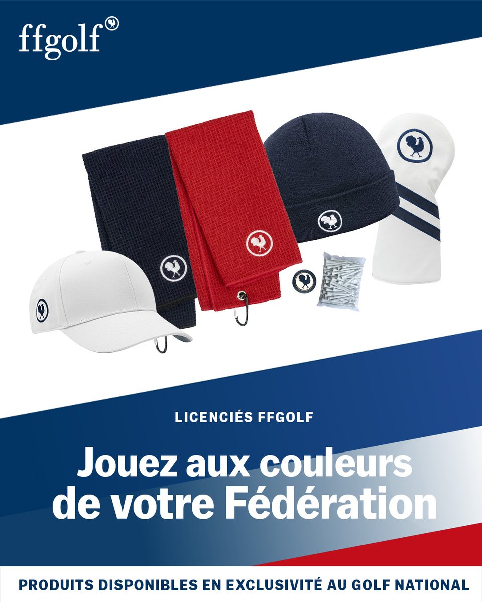 Les accessoires ffgolf sont en vente exclusive au Golf National. Équipez-vous en bleu-blanc-rouge, aux couleurs de la fédération !🇫🇷