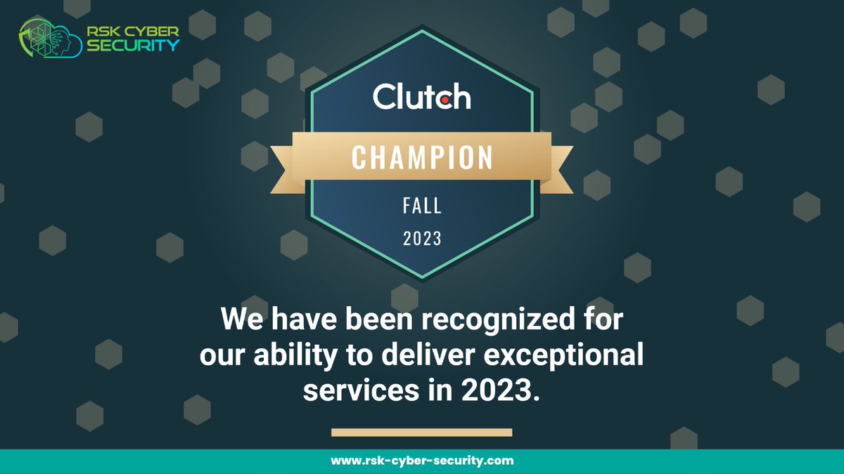 RSK Cyber Security has been recognised as one of the top 10% of global winners on Clutch! 

Thank you to Clutch for this recognition. Our success is a reflection of our commitment to excellence and building lasting client relationships.

#ClutchChampion