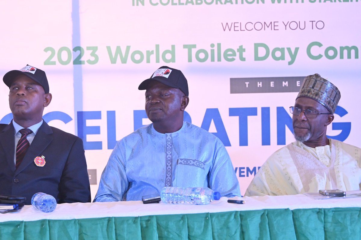 #WorldToiletDay R-L: The Honourable Minister of @FMEnvng Hon. Balarabe Abbas Lawal, the Honourable Minister of @FMWR_Nigeria @jtutse_ and the Honourable Minister of State, Muhammed Goronyo Esq 21/11/2023 during the #WorldToiletDay and 4th Anniversary of the @CleanNigeria25