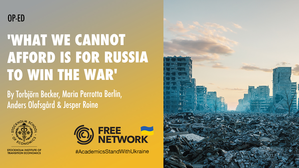 Amidst Middle East focus, Europe must stand with Ukraine. Despite US domestic challenges, EU's role is vital. SITE researchers <a href="/TorbjornBecker/">Torbjorn Becker</a>, <a href="/lilleberlin/">Maria Berlin</a>, <a href="/jesperroine/">Jesper Roine</a> and Anders Olofsgård proposes a new institution for coordinated support. OP-ED in🇸🇪➡️dn.se/debatt/det-vi-…