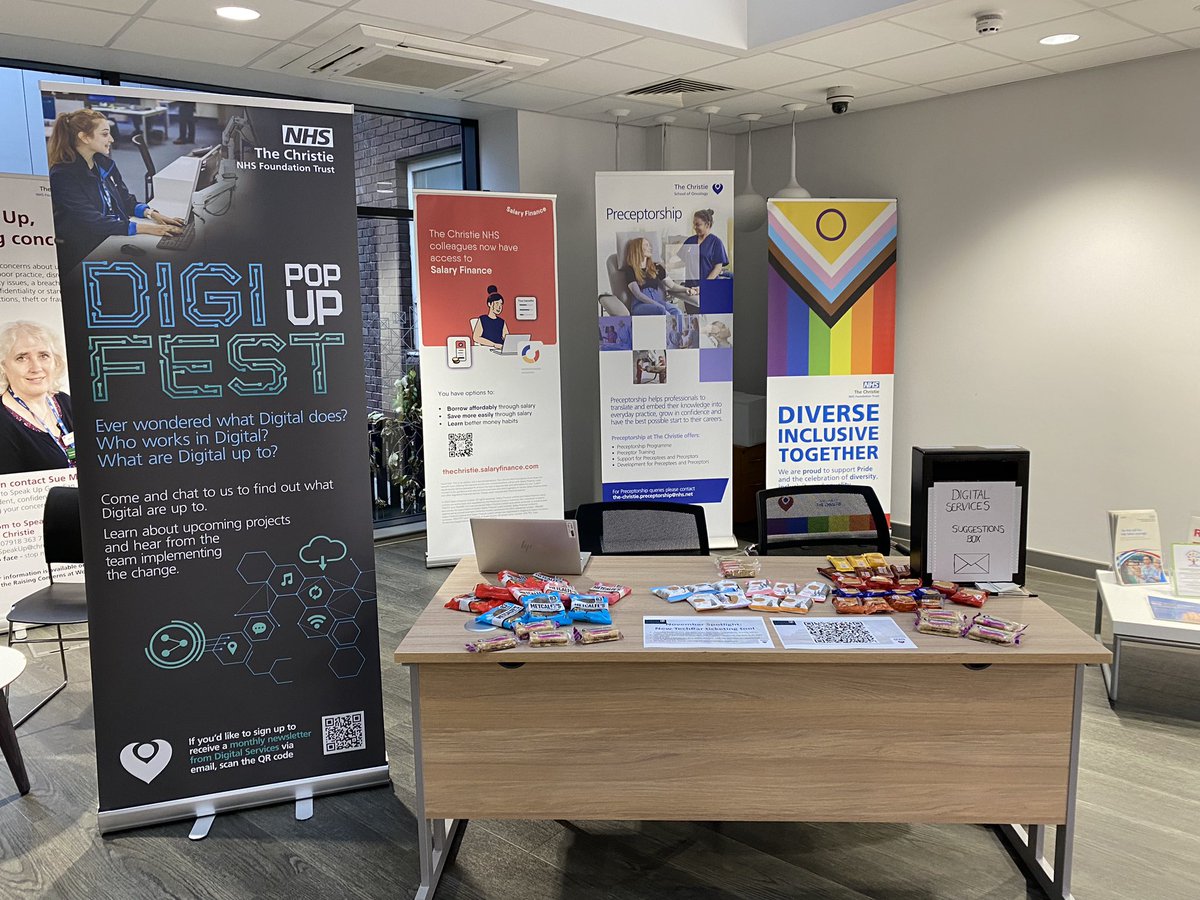 Beth Allen (@beththenurse96) on Twitter photo Today at DigiFest Pop-Up we are showcasing our new ITSM tool for reporting issues to IT
<a href="/DigitalChristie/">Digital Christie</a>
Pop along to have a chat and learn more! 💻🖥️🎫
<a href="/TheChristieNHS/">The Christie NHS</a> Today at DigiFest Pop-Up we are showcasing our new ITSM tool for reporting issues to IT
<a href="/DigitalChristie/">Digital Christie</a>
Pop along to have a chat and learn more! 💻🖥️🎫
<a href="/TheChristieNHS/">The Christie NHS</a>