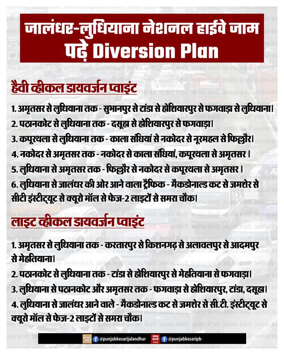 जालंधर-लुधियाना नेशनल हाईवे जाम, पढ़े Diversion Plan

#BreakingNews #Punjab #Traffic #Protest #HindiNews #diversion #PunjabNews #PunjabPolice #FarmersProtest #TrafficRoute #NationalHighway