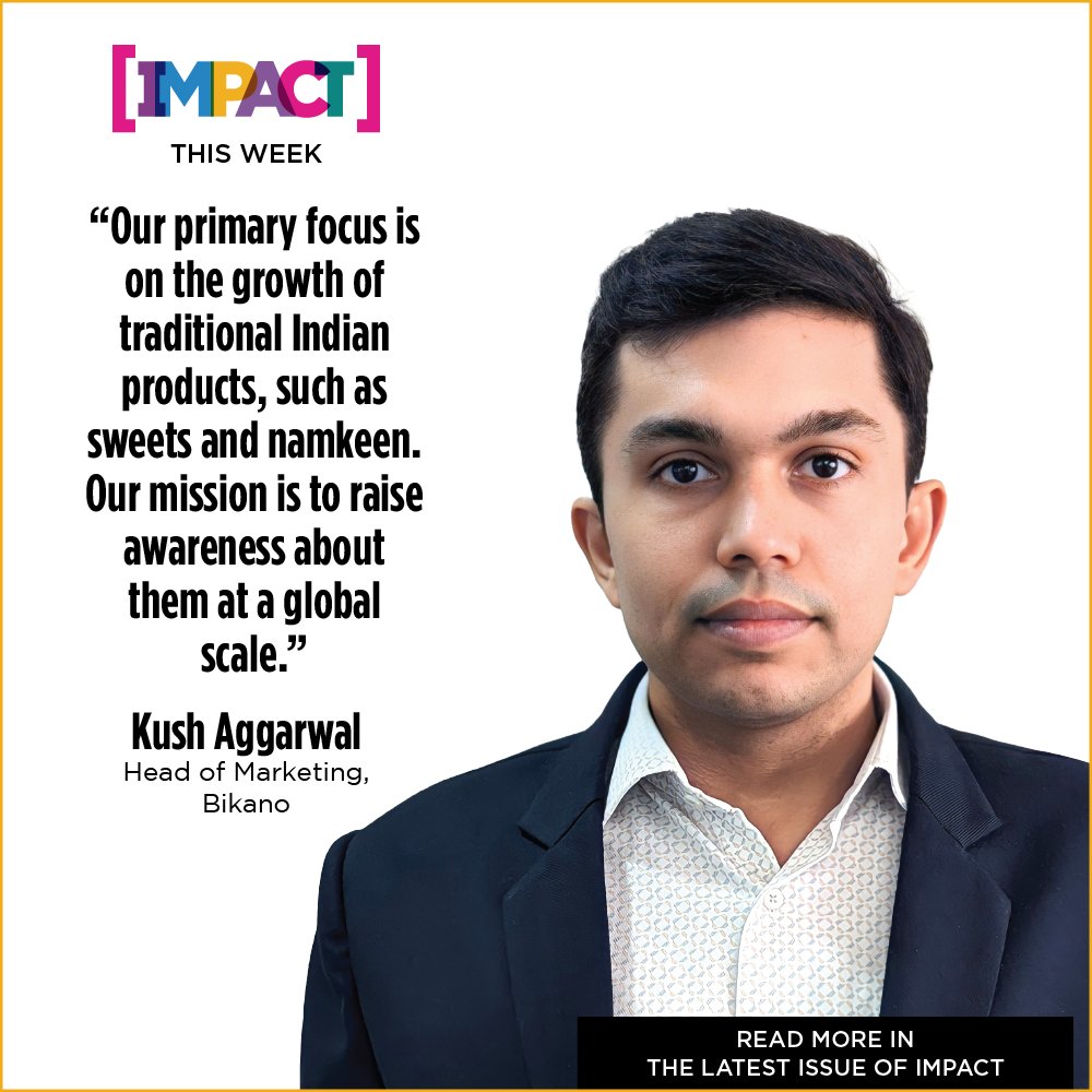 In conversation with Kush Aggarwal, Head of Marketing, Bikano. Read more here - impactonnet.com/talking-point/… @BikanoWorld #Bikano #KushAggarwal #growth #namkeen #e4m #marketing