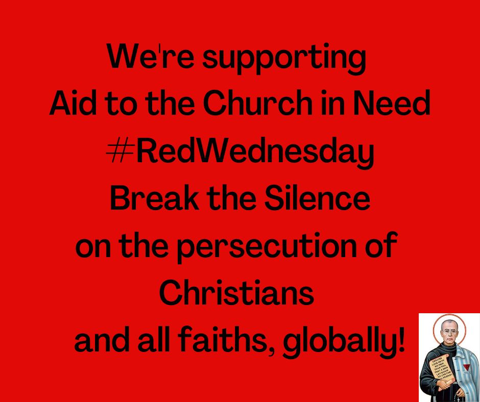 We're supporting Aid to the Church in Need Red Wednesday
@acn_uk @ACNUK_CO 
#breakthesilence #redwednesday