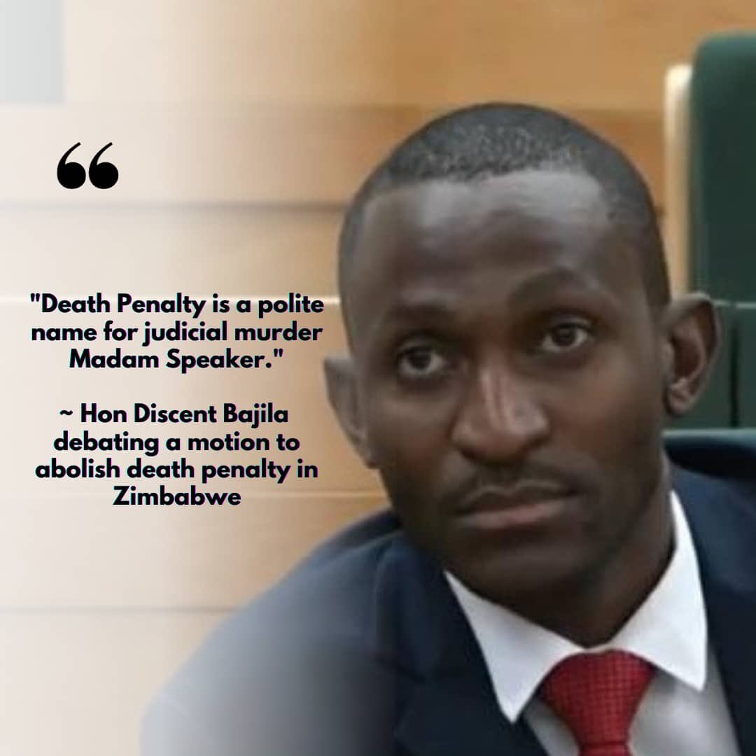 YAAN2019's tweet photo. One of our own @DCBajila advocating the abolishing of death penalty in #Zimbabwe 

“Death Penalty is a polite name for judicial murder Madam Speaker.” - @DCBajila 

#YAAN_Talks https://t.co/hLlGP8nV1i