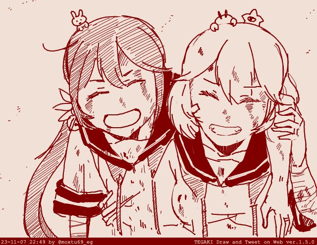 #見た人も無言で姉妹を上げる