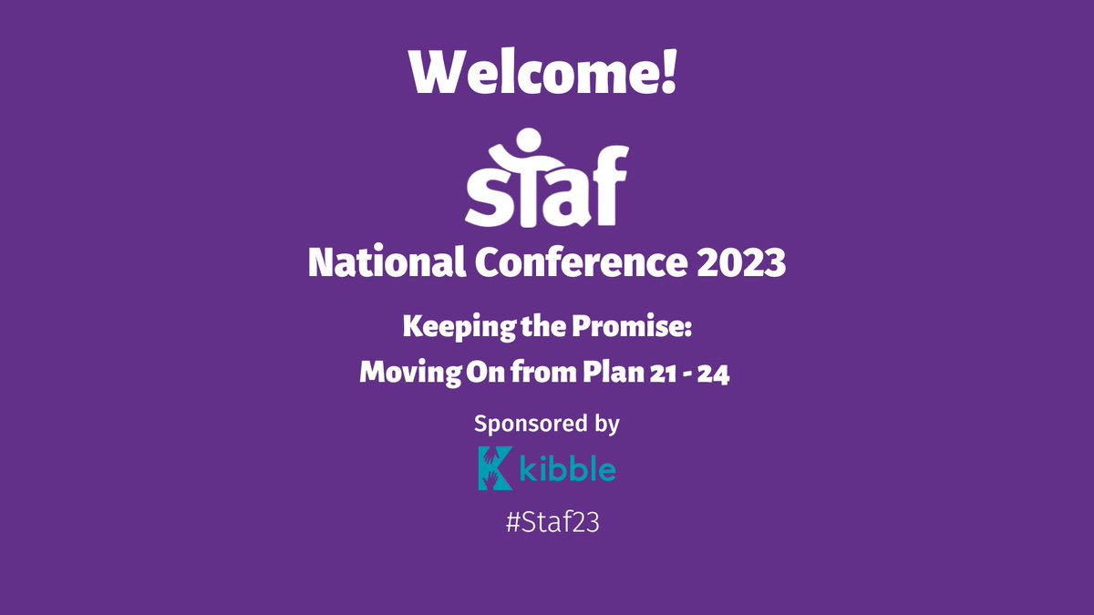 It’s Conference time! Welcome to coverage of our National Conference sponsored by @KibbleCharity as we look at moving on from Plan - 24 with a room full of passionate people wanting to #KeepThePromise #Staf23