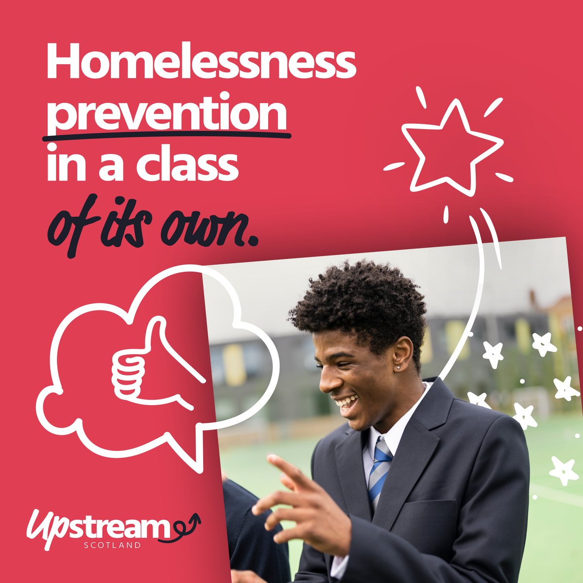 This winter, we need your help to stop homelessness at the school gates.

We're proud to have launched #UpstreamScotland, a schools-based #prevention programme to reach young people and their families before they reach crisis point #ChristmasCampaign 

👉 ow.ly/nsv150Q70cc