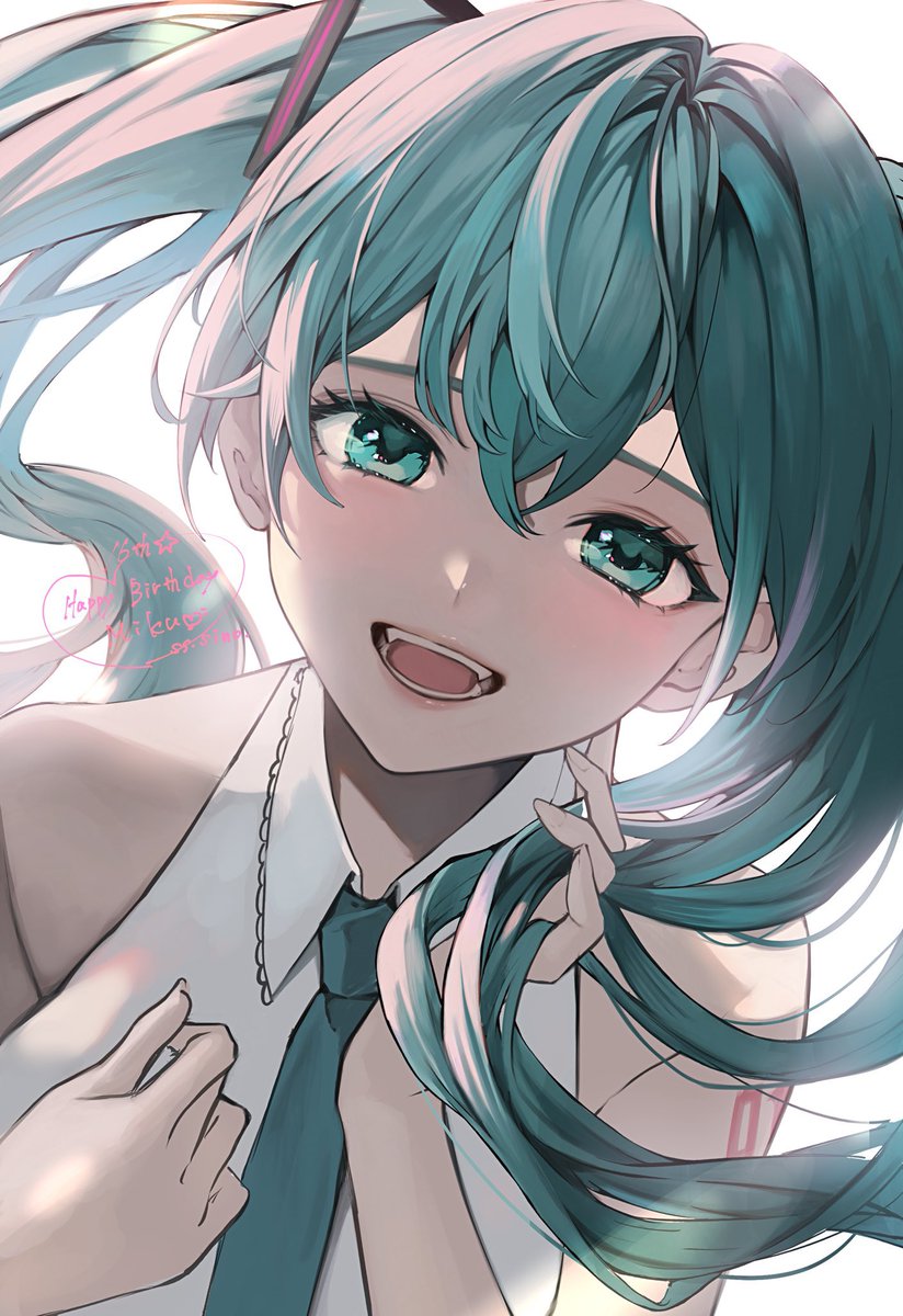 初音ミク 「#ツインテールの日 ミクちゃんしかいない…¶(⁄•˅̮•∖)⁋ 」|❆佐咲しの❆個人依頼受付停止中のイラスト