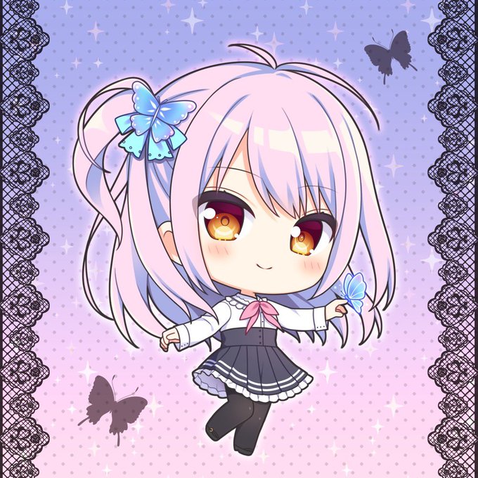 「butterfly hair ornament pink hair」 illustration images(Latest)