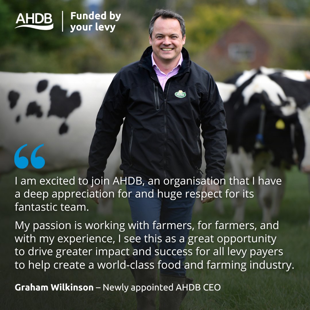 We’re pleased to announce the appointment of Graham Wilkinson as the new AHDB CEO. Read more on this: ow.ly/8hE050Qae4n