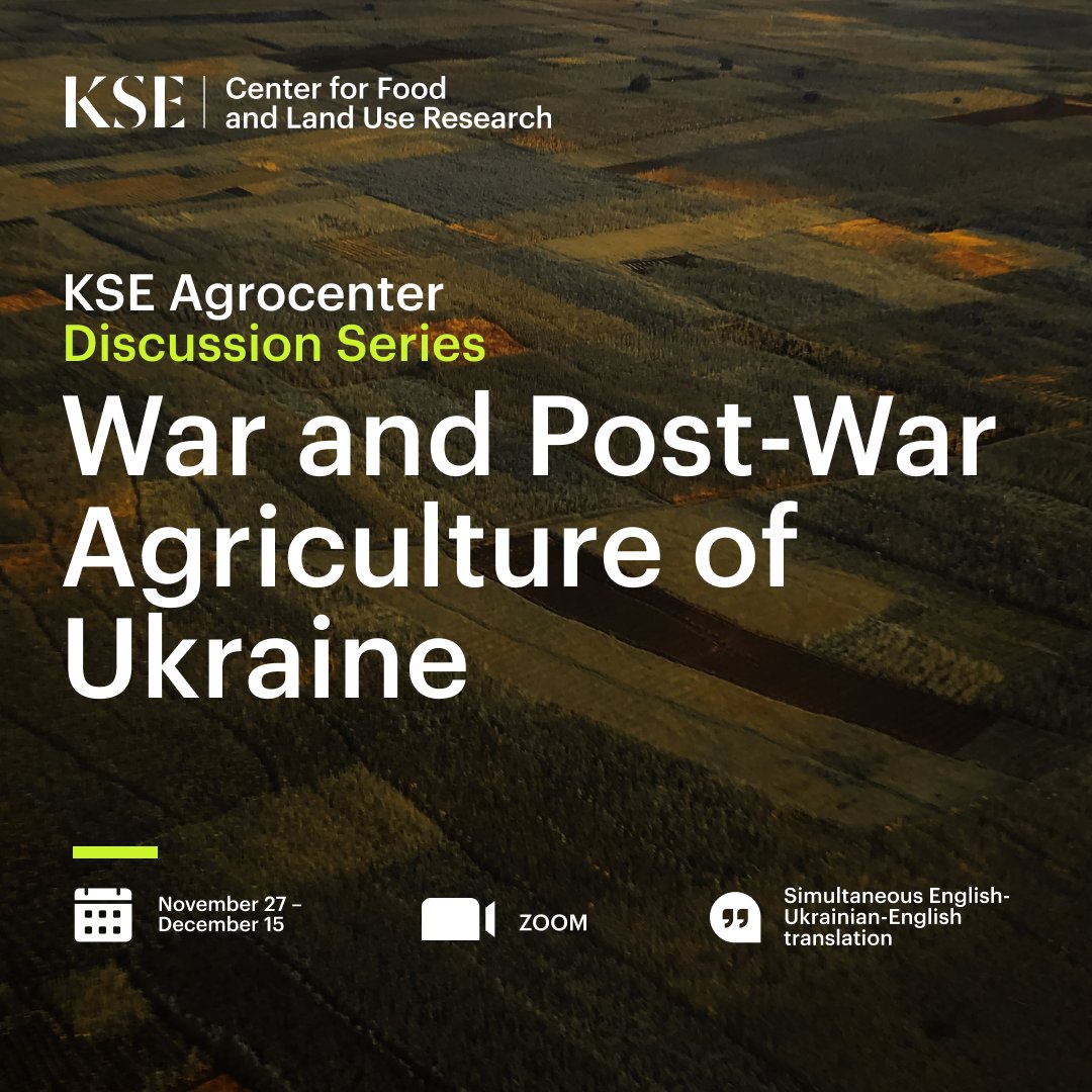 (1/8) 🌾 Ready for a deep dive into War &amp; Post-War Agriculture of Ukraine?#KSEAgrocenterDiscussionSeries brings live expert insights via Zoom, with 🇺🇦🇬🇧 translation. Don't miss this unique opportunity!

🔗 Register now: t.ly/Wsmlf