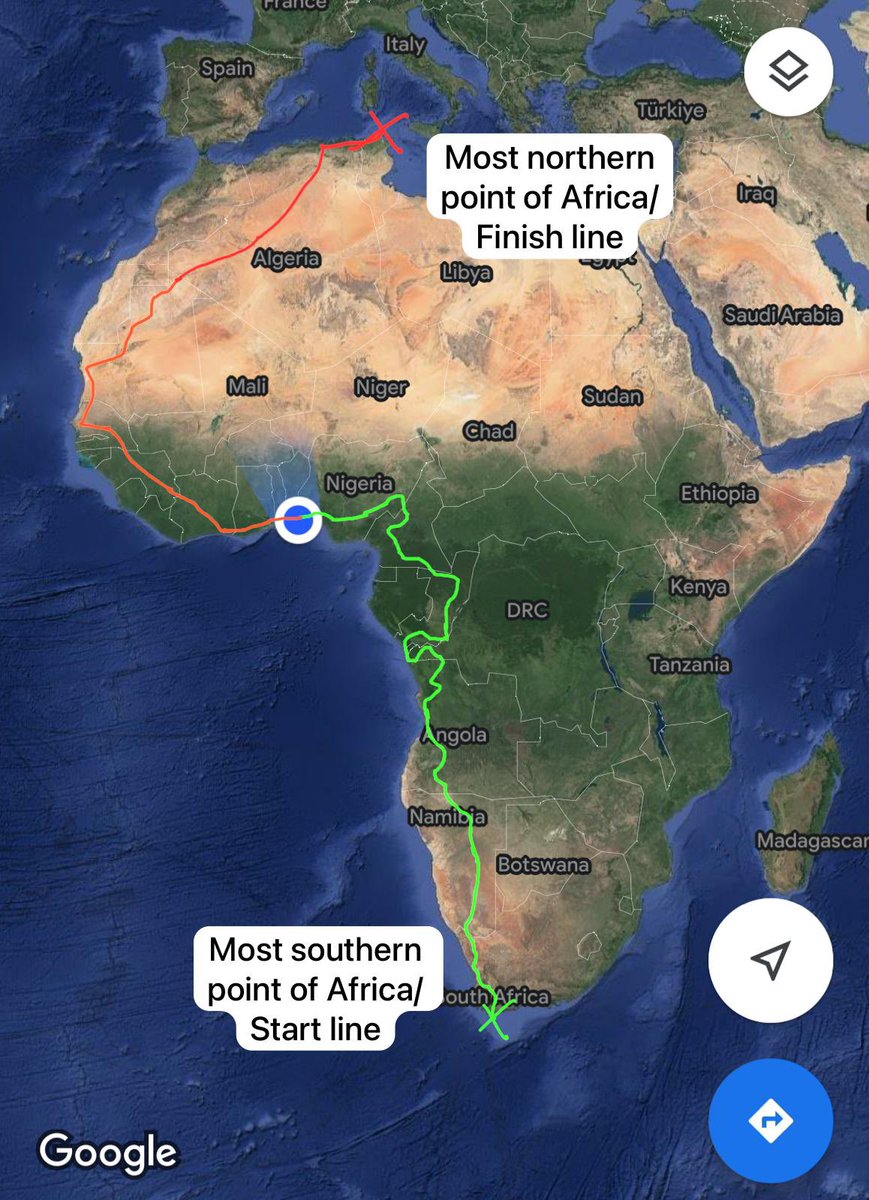 hardestgeezer's tweet photo. #ProjectAfrica Day 212-214:

Day 212: 60.4km
Day 213: 30km
Day 214: 36.7km

Stumbled my way across the border from Nigeria🇳🇬 to Benin🇧🇯 yesterday. Truth be told I am a shell of a man at the moment. Got some tasty flu like illness taking me for a good spin along with my growing list of injuries hence the nursery numbers for mileage. Wicked game. Progress is progress though. Love it.

Nigeria was great. Connected with so many people and mostly very positive experiences. Would love to come back and see more of the country when I’m in a better condition.

We need to grab some more visas here in Benin anyway, so it might time out well for a chance for a quick breather for my body to fix up. Progress on the map looking healthy nonetheless. Till the end🫡

Big thank you our incredible sponsor @perfecttednrg powering me through all the ups & downs with the finest crash free caffeine available.
