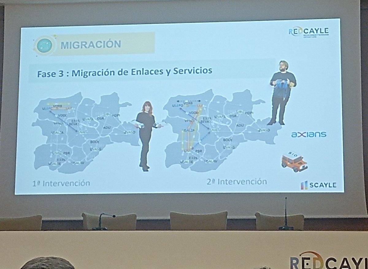 _SCAYLE's tweet photo. 👉🏼 Mariví López, Coordinadora de RedCAYLE, y Nacho Crespo, Responsable de #monitorización de RedCAYLE, nos ponen al día con la charca "Estado actual y #futuro de #RedCAYLE" https://t.co/GNTQvhI5It