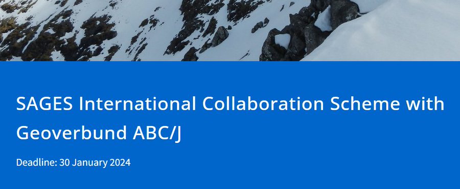 <a href="/Geoverbund_ABCJ/">Geoverbund ABC/J</a> <a href="/ScotSAGES/">SAGES</a>
collaborative funding opportunity is now open for applications: sages.ac.uk/sages-internat…
