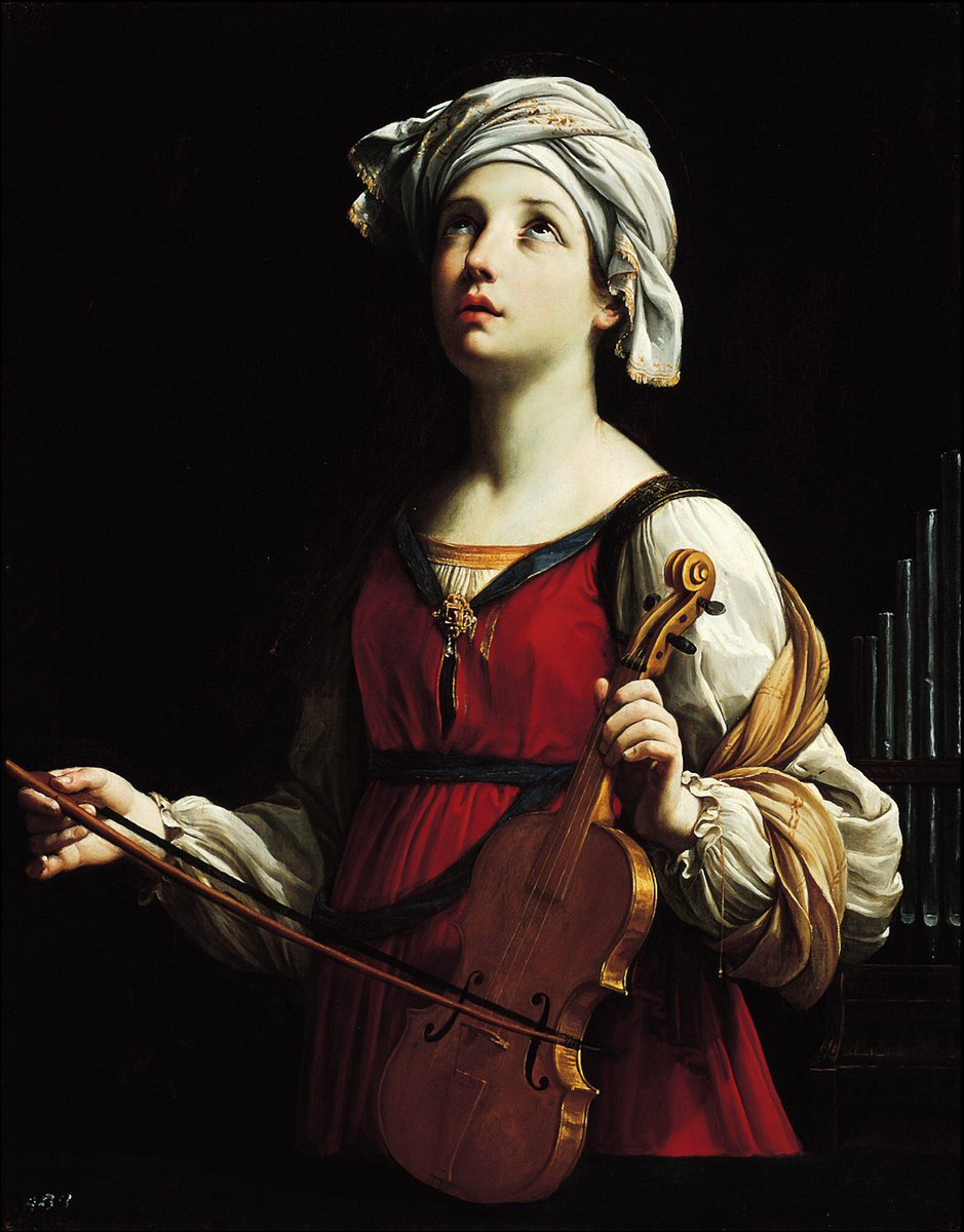 Today is the feast day of Santa Cecilia, patron saint of music and musicians, portrayed here by Guido Reni in a 1606 painting in the collection of the Norton Simon Museum.