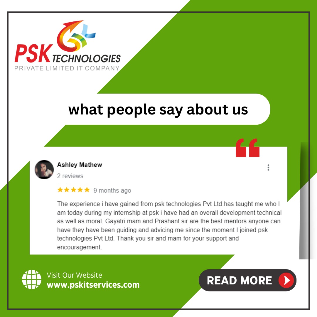 TechnologiesPsk's tweet photo. "what people say about us"
.
.
.
#reviews #review #internshipinnagpur #websitedesign #websitedesigncompany #websitedevelopment
#pskitservices #psktechnologies #pskteam #psknagpur #nagpurcity #blogger #Sitabuldi #hardware #networking #AWS #Linux #redhat #mernstackwebdevelopment https://t.co/2s4oqePCic