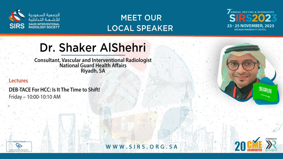 sirs_ksa's tweet photo. 🔊Meet Our Expert Speakers
📌PROGRAM IS NOW ONLINE 
 🏆 CME Approved
🚨 7th Annual Meeting &amp; Workshops SIRS 2023 

📆 23 - 25 November 2023
📍Riyadh Marriott Hotel
Register Now: https://t.co/ret5D7OSCJ
#SIRS2023 #InterventionalRadiology 
#بدون_جراحة  #الاشعة_التداخلية https://t.co/ih9szpYVAo