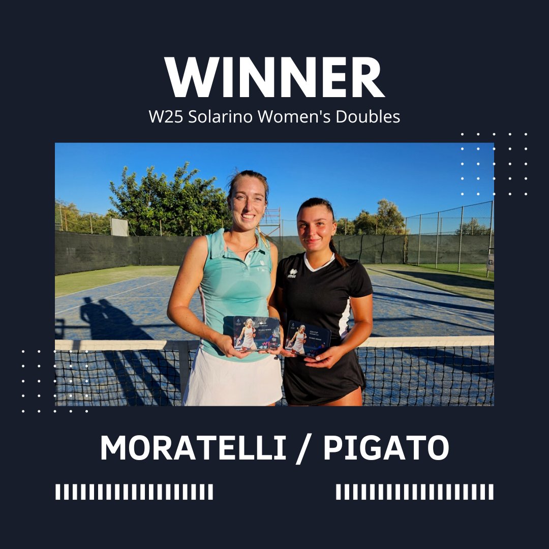 Solarino, Italy
Carpet
W25

Women's Singles: 🇨🇿Linda Klimovičová
Women's Doubles: 🇮🇹Angelica Moratelli & 🇮🇹Lisa Pigato

#Tennis
