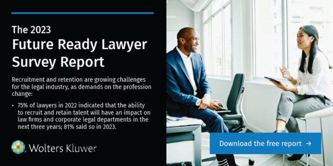 Recruiting and retaining talent is the factor expected to have the most impact on the legal industry in the coming years. Find out more in the 2023 #FutureReadyLawyerSurvey report from Wolters Kluwer: ow.ly/8jeH50Q9NLk