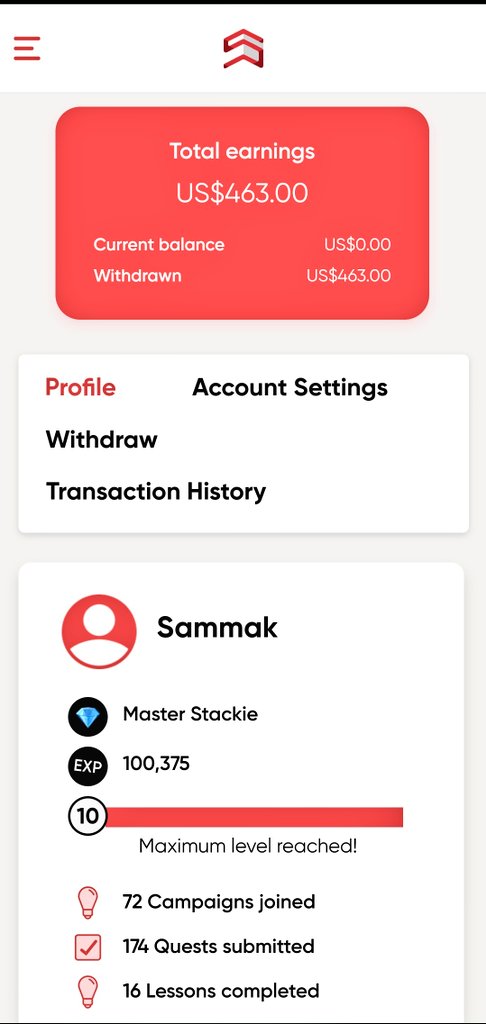 sammak_syed's tweet photo. Just hit a milestone on StackUp! 🚀 Earned over $400 through their Learn and Earn program as a developer. 💻💰 Achieved a Master Stackie status! 💎 Learning never felt so rewarding! @StackUpHQ  #stackup #LearnAndEarn #DeveloperLife #CodingJourney #buildinpublic https://t.co/8o9DZED1c5