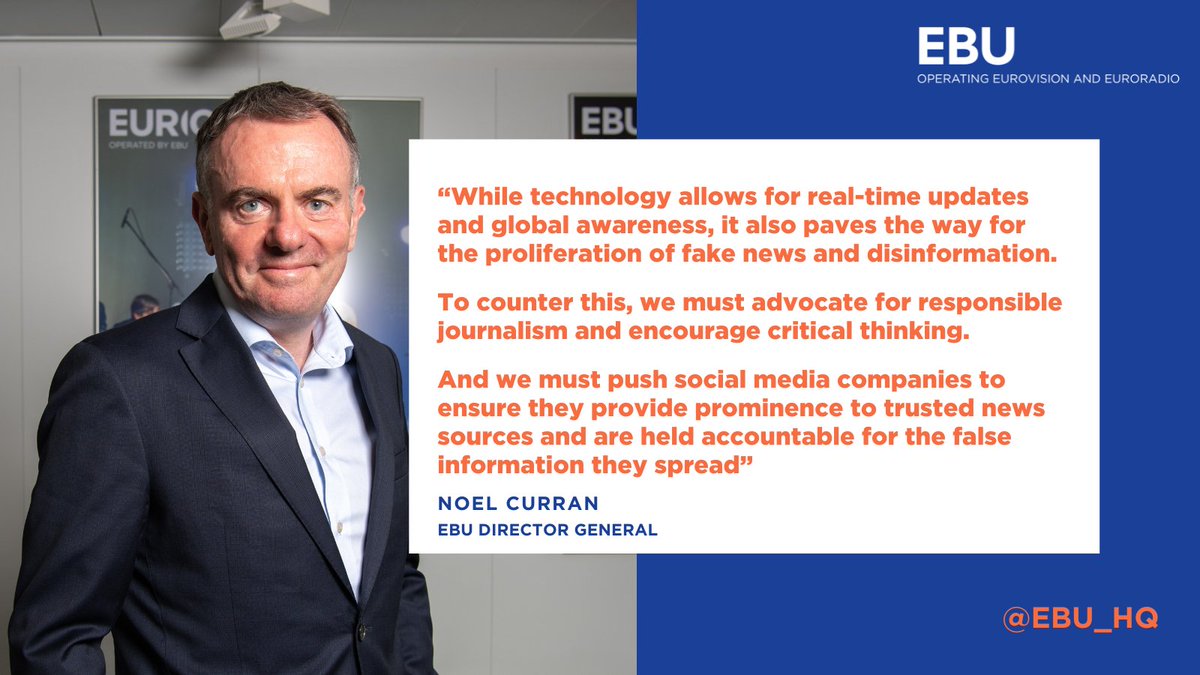 EBU_HQ's tweet photo. Our Director-General Noel Curran opened #NewsAssembly23 with a clear message: #trustednews matters
Curran, a former news journalist, said that news is central to the EBU's remit and paid tribute to the incredible work of journalists
News Assembly
↪️ https://t.co/vDKQfmFC71 https://t.co/tlPXFsbcUp