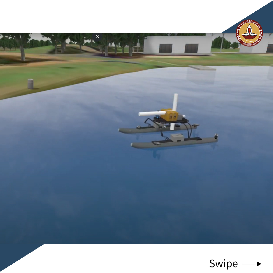 iitmadras's tweet photo. Congratulations, Team Aritra IITM from Marine Autonomous Vessels Laboratory, Department of Ocean Engineering, @iitmadras, for having earned the first-place title &amp; a $1500 cash prize in the 2023 Virtual RobotX (VRX) challenge, which drew participation from 33 teams worldwide. https://t.co/cdsKkmH8uW