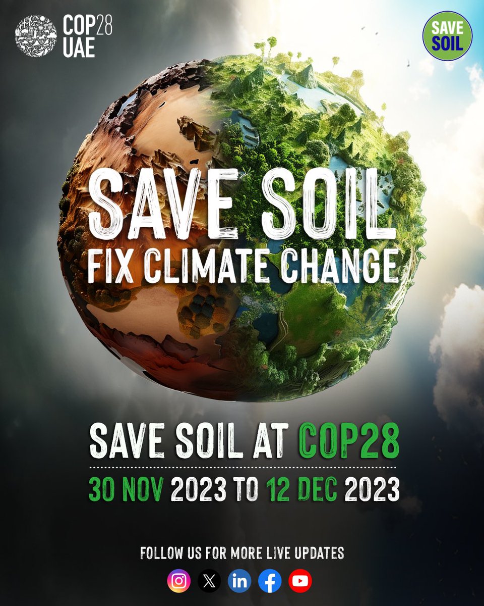 The world’s largest people’s movement is bringing Soil to COP 28 UAE! Over 70,000 participants will attend, including heads of state, government officials, international industry leaders, private sector representatives, academics, experts and youth. The Save Soil pavilion will