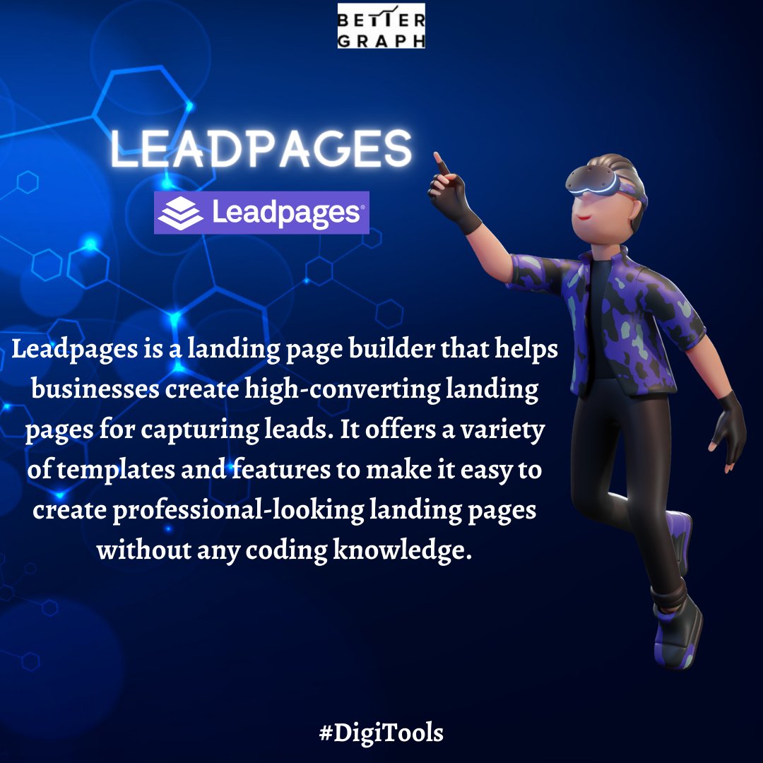 Transform your leads into conversions effortlessly with Leadpages! 🚀✨ 
This landing page builder is your secret weapon for crafting high-converting pages without the need for coding expertise🌐💼

#Leadpages #ConversionsMadeEasy #digitools #digitamarketing #tools #leads
