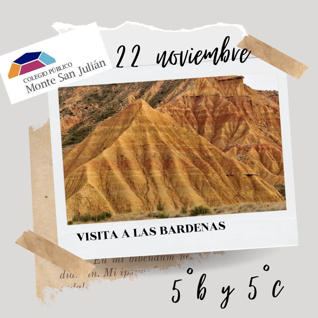 ¡Nos vamos de excursión! Nuestro alumnado de 5°b y 5°c acude al centro de interpretación de las Bardenas. #bardenasrealesdenavarra #excursionesdivertidas 🚌