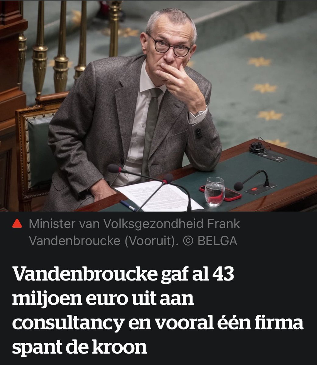 Vandenbroucke gaf 43 miljoen euro uit aan consultancy, één firma spant de kroon.
 🔍 5 maand duurde het om een antwoord te krijgen
🔍 mijn vraag naar audit van zijn diensten weigerde Vandenbroucke steevast 
🔍 één derde opdrachten toegewezen aan één bureau
hln.be/binnenland/van…