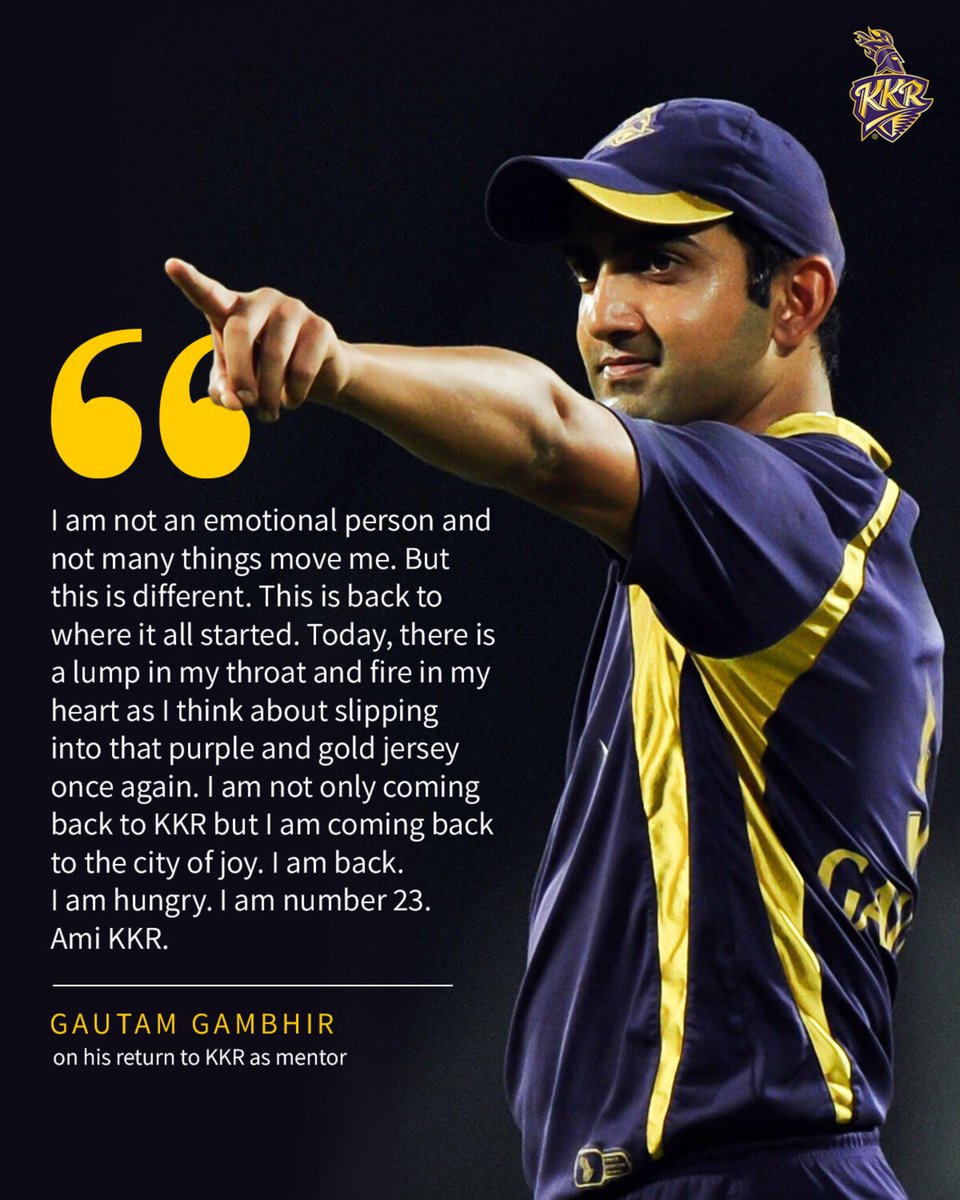 Your words have made us 🥹🥹🥹, @GautamGambhir! #AmiKKR #GautamGambhir #GGisBack