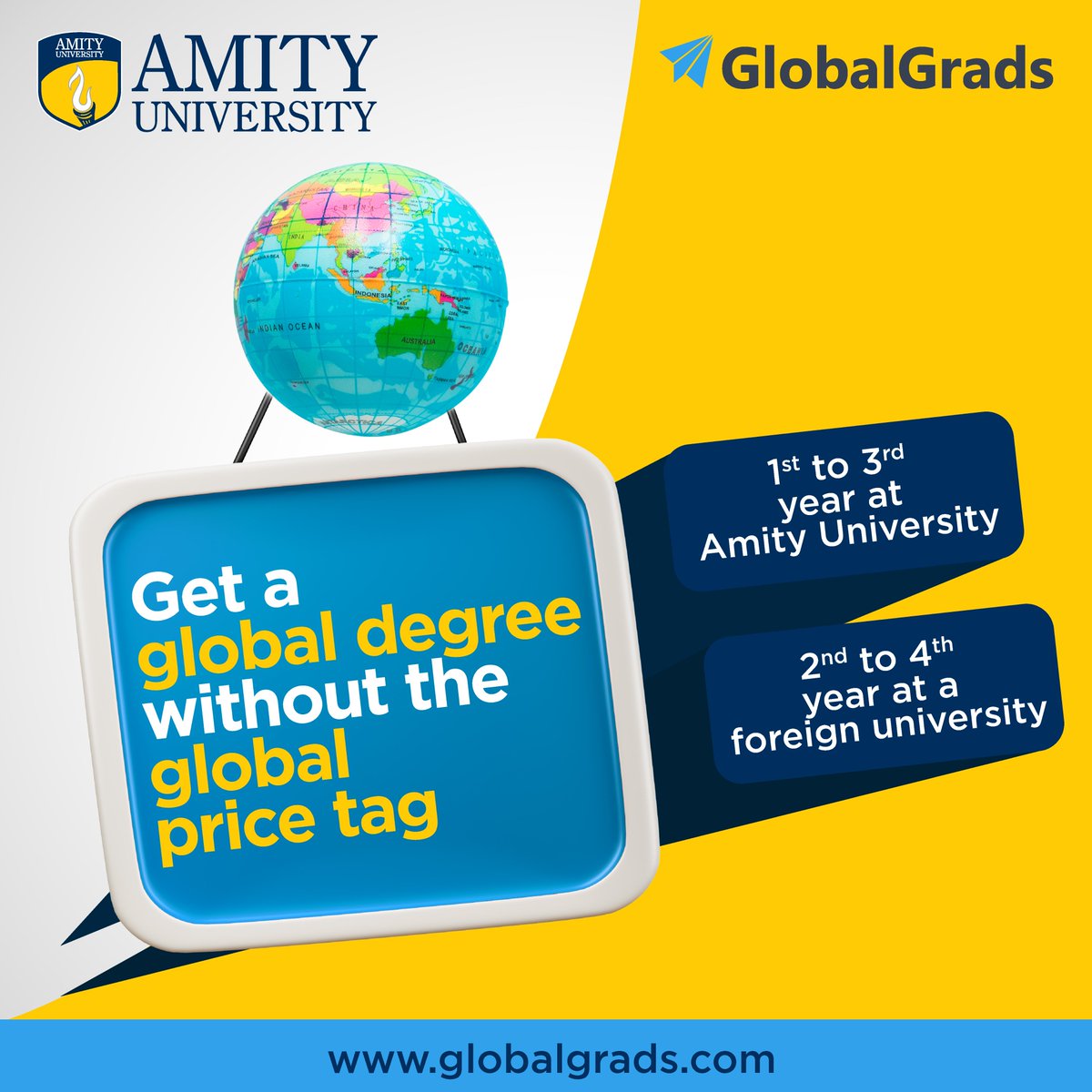 Unlock global education affordably: Begin at Amity University, then conquer the world with a foreign degree!

#GlobalGoals #Amity #amityuniversity #globaleducation #TravelAndExplore