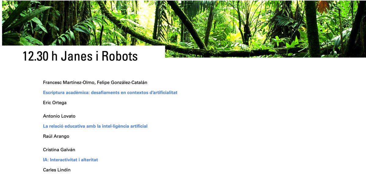 Tot seguit: Janes i Robots! La convivència entre l'educació i la tecnologia per professorat d'<a href="/EducacioUB/">Facultat Educació UB</a>