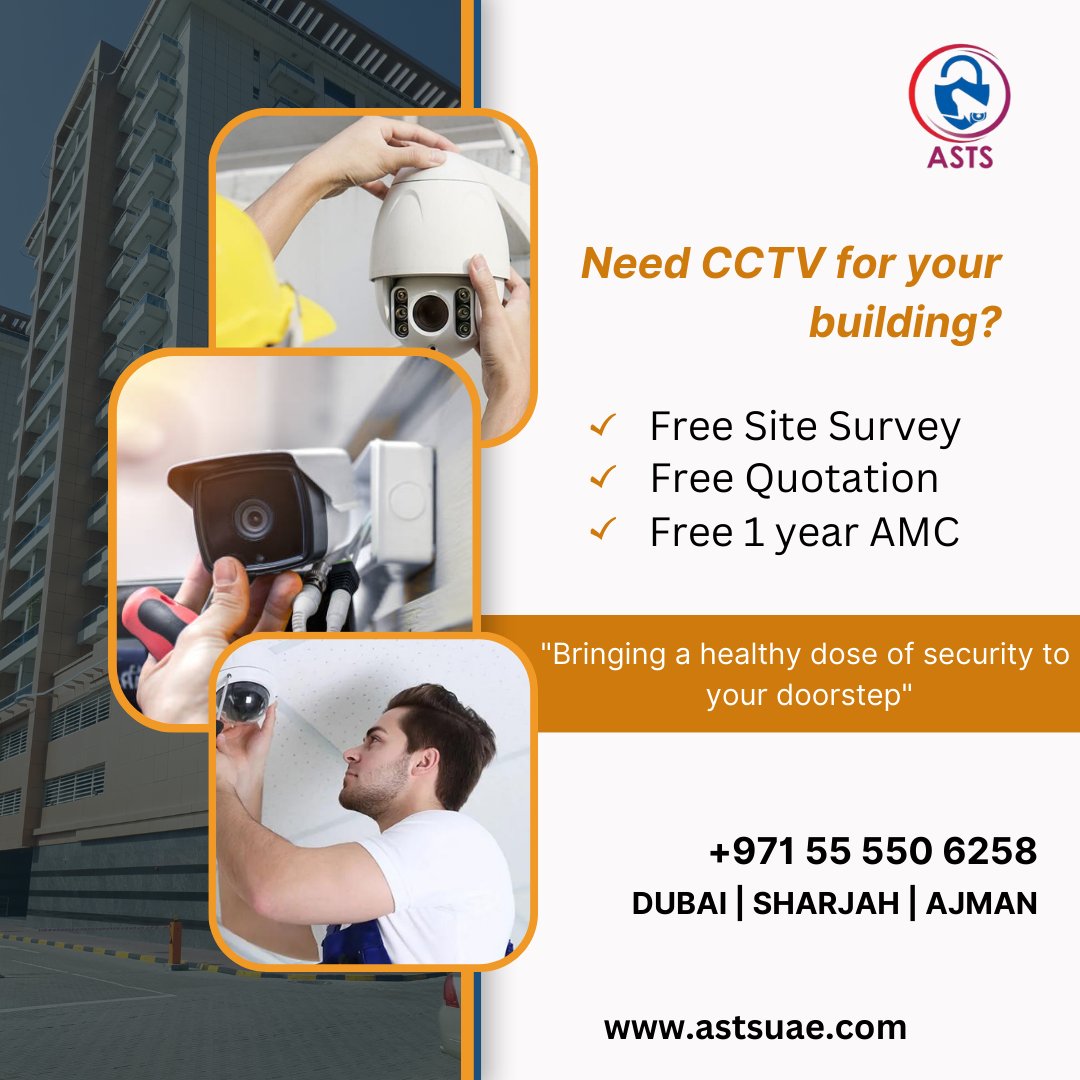 'Secure your surroundings with expert CCTV installations in Dubai, Sharjah, and Ajman! Contact Al Sana Technical Solutions LLC today for comprehensive security solutions. #CCTVInstallation #DubaiSecurity #SharjahSafety'