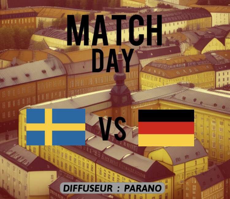 🚨MATCH DAY🚨

✨21h30✨

✨ PUEDE 🇸🇪 ⚡️🇩🇪 PALLEMAGNE✨

Diffuseur : <a href="/Paranoooo/">Parano ⭐⭐</a>