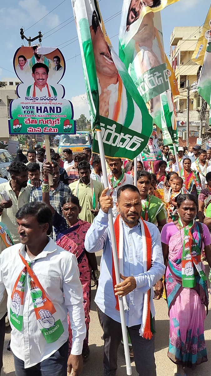 DavidKorani's tweet photo. Today's Campaigning in Attapur for Congress party MLA Candidate Kasturi Narender garu 
#voteforcongress✋🏻
#jaicongress #koranidayanand #rajendranagarconstituency https://t.co/UwZEpyNNhj