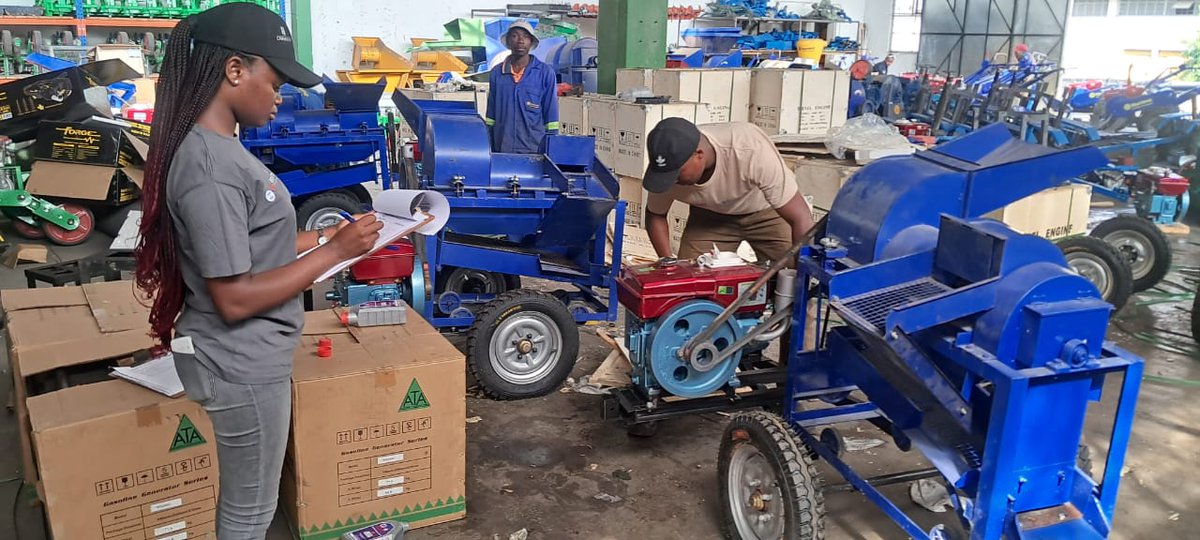 MatinCIMMYT's tweet photo. @CIMMYT, with the support of @WFP-Zimbabwe, is establishing 10 more #Mechanization Service Providers in #Mwenezi. Our Engineers &amp; interns have started a 3-day long Pre-shipment Inspection (66 machines) in Harare to ensure that they are delivered fault free &amp; ready for businesses. https://t.co/8rB8F5XE3p
