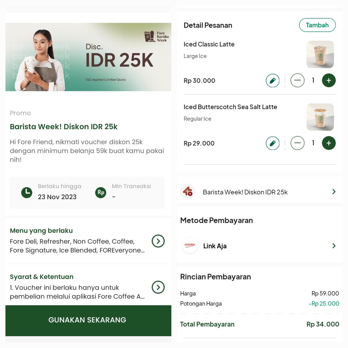 skawngr_j's tweet photo. @i_m_mortal_ Kak im kali aja ada yang nyari promo perkopian ini ada fore
 
Barista Week : Ada promo Kopi fore diskon 25k minbel 59k lewat app fore valid till 23 Nov 2023. All payment bisa pake spay/dana/link aja/Ovo/Blu/Jenius. https://t.co/cjDqrGP4o6