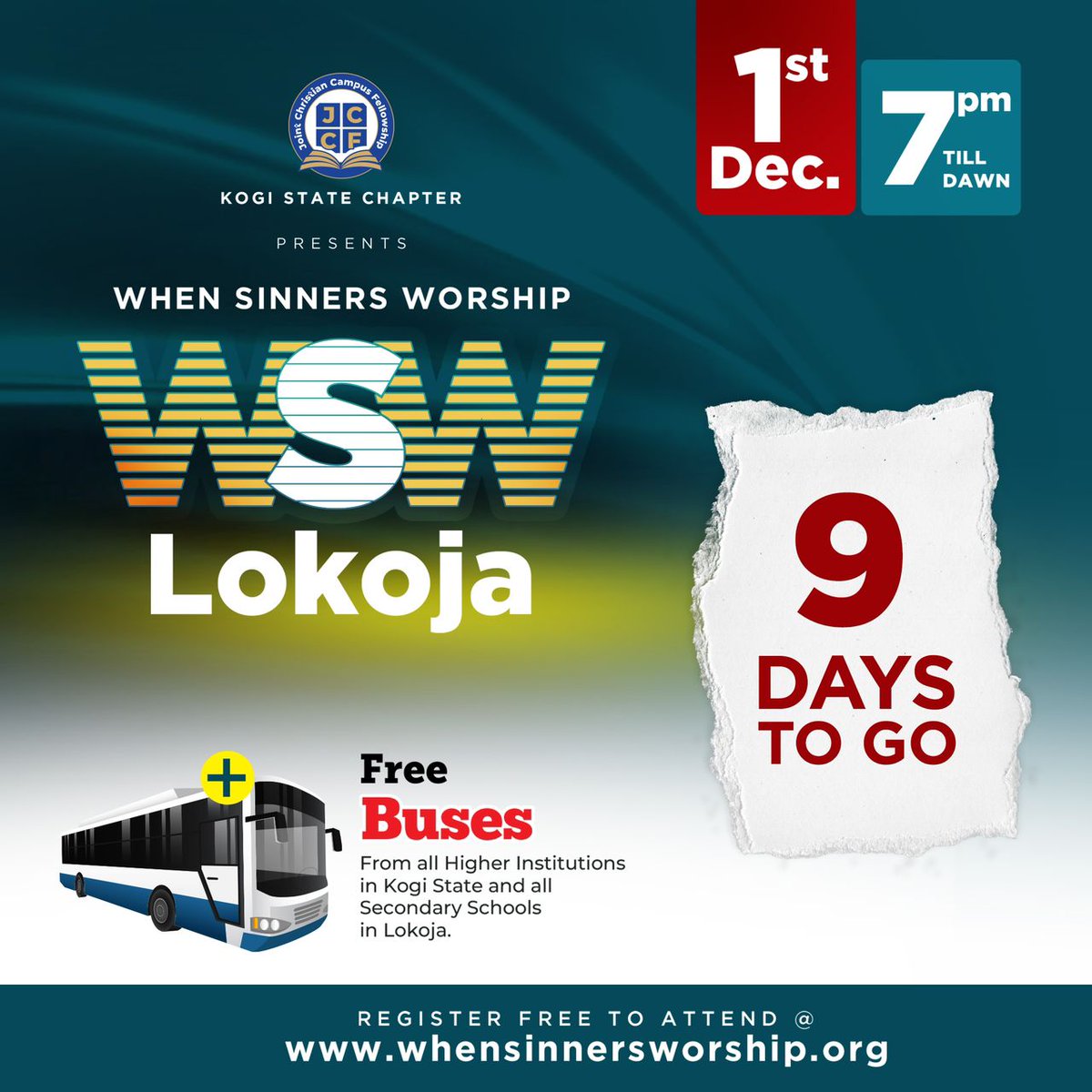 9 days to go for When Sinners Worship 📷📷📷📷Join us on December 1st for a transformative experience. Register now through our bio. whensinnersworship.org/.../when-sinne…... #WhenSinnersWorship #WSW