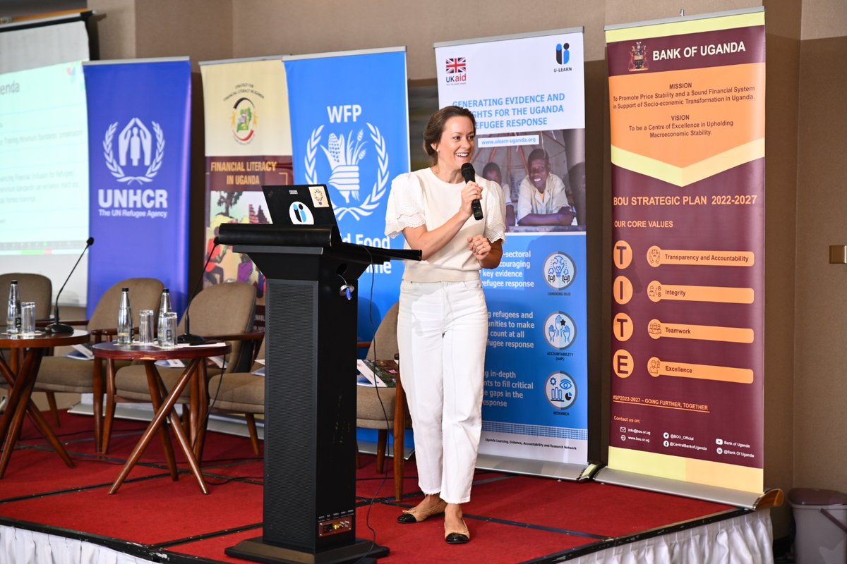 ULearnUganda's tweet photo. Happening now!
#FinancialLiteracyTraining Minimum Standards launch! It is so exciting to have so many people in the room and online for this crucial moment and discussion around #FinancialInclusuon in the Uganda #RefugeeResponse.
@BOU_Official @UNHCRuganda @WFP https://t.co/WjMeyiuKX1