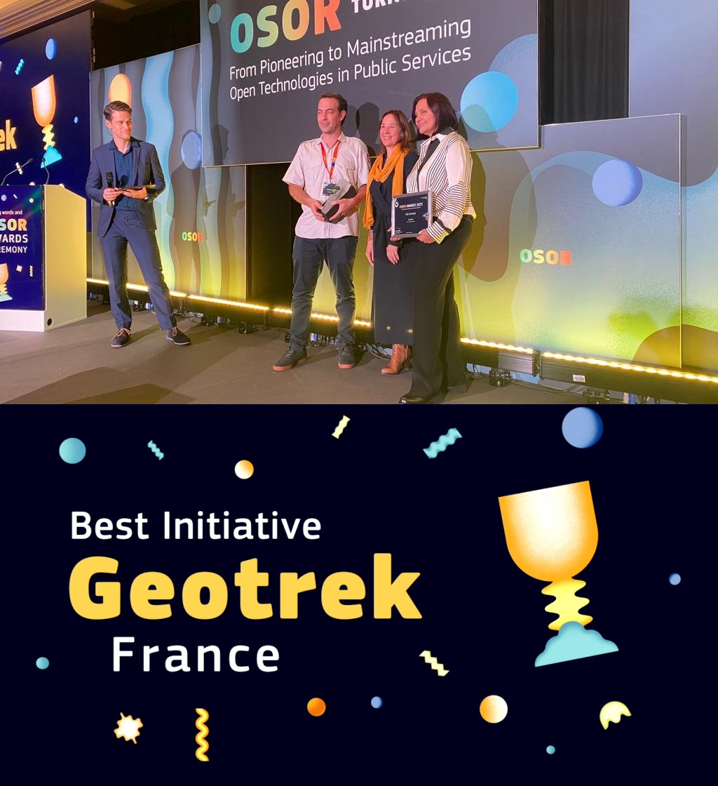 🏆 #Geotrek remporte le prix du jury de la meilleure initiative open source du secteur public européen, à l'occasion des #OSOR awards, organisés à Bruxelles par la commission européenne - ecrins-parcnational.fr/actualite/geot…

🎉 Bravo à toute la communauté !

#OSORawards #OSORturns15